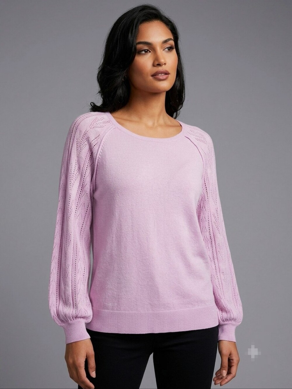 Chloe & Jasmine Cotton Open-Knit Long Sleeve Women's Sweater size M
